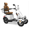 Bespoke Prestige Mobility Scooter in White with Brown Seat and Black Wheel Rims